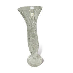Vintage‎ Imperlux Genuine Hand Cut Lead Crystal Vase West Germany 8" x 1/2"